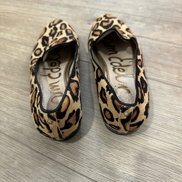 Sam Edelman Jordy genuine calf hair Leopard Women's Leather Loafer flat 7.5 - Picture 4 of 7